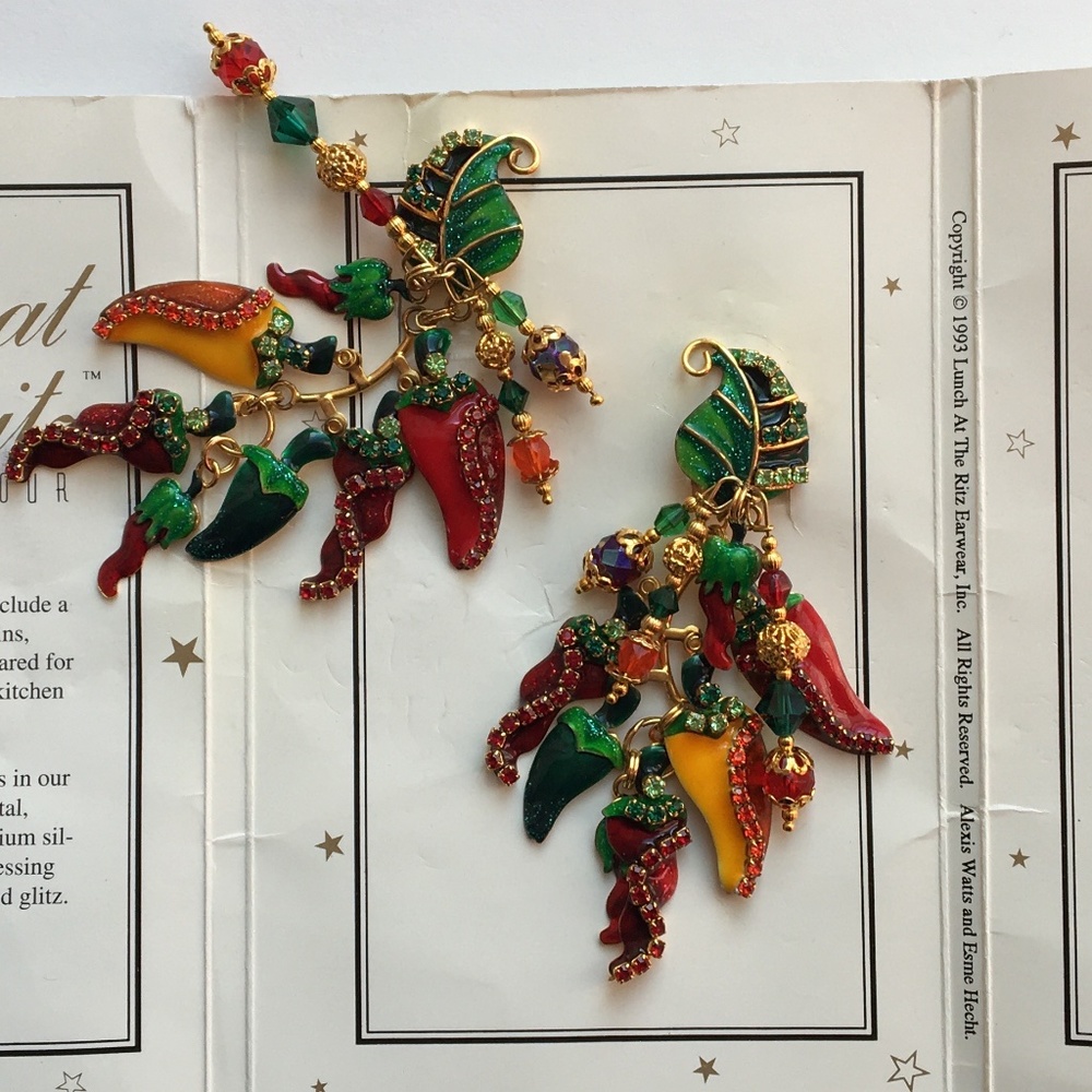 1990’s Lunch at the Ritz “Chili Peppers” Earrings Used